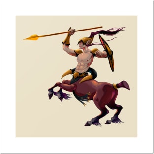 Centaur with spear and armor Posters and Art